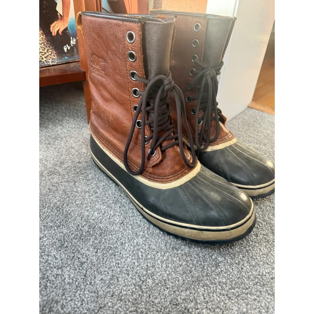 Sorel‎ Mens 11 NM 1561-256 Premium Snow Boot Duck Lined Waterproof Brown Barn